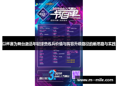 以杯赛为舞台激活年轻球员练兵价值与阵容升级路径的新思路与实践 以杯赛为舞台激活年轻球员练兵价值与阵容升级路径的新思路与实践